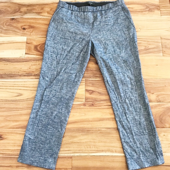 Theory Pants - Theory Thaniel Linen Blend Crop Pants size 8